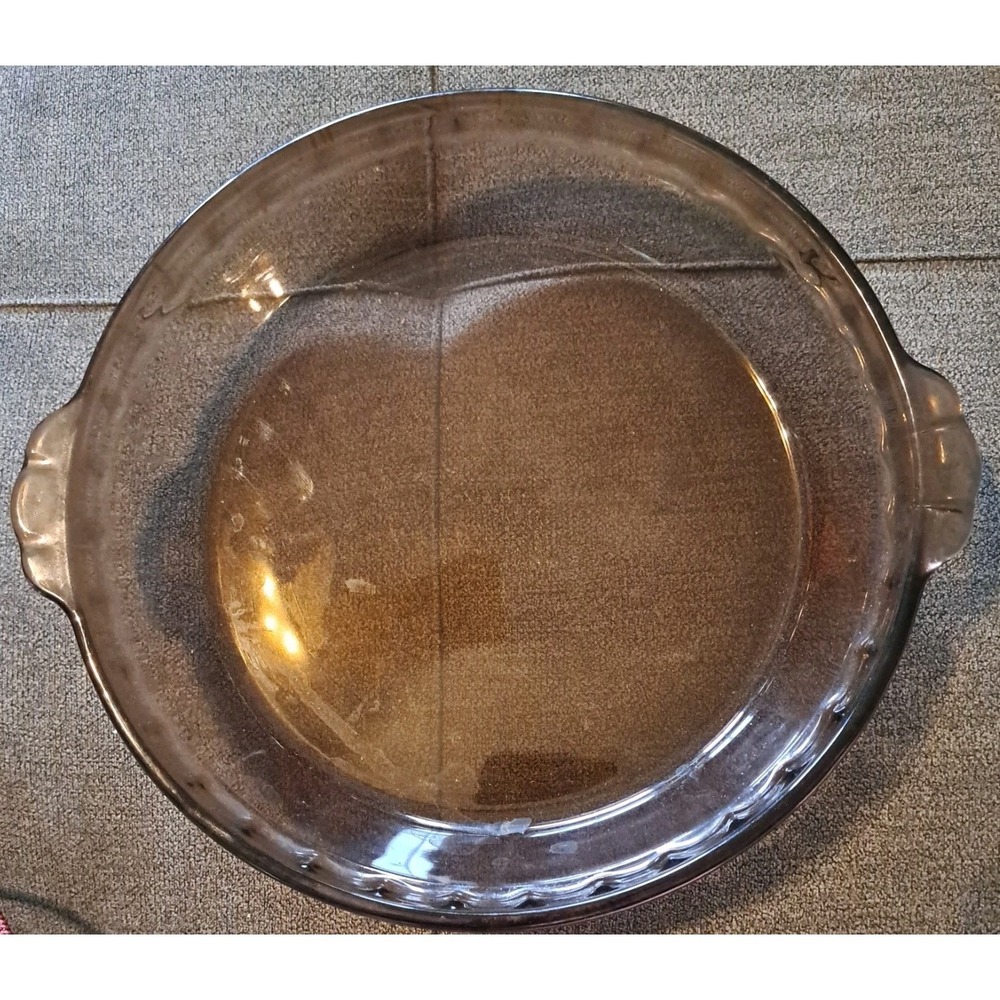 Vintage Anchor Hocking Amber Pie Plate 9" #239 Made in USA